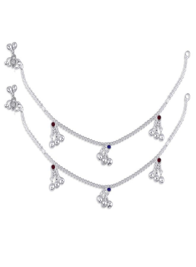 IGA COLLECTION Trendy Valentine Jewellery for All Occassions Traditional White Metal Payal Pair for Women/Girls - Image 1