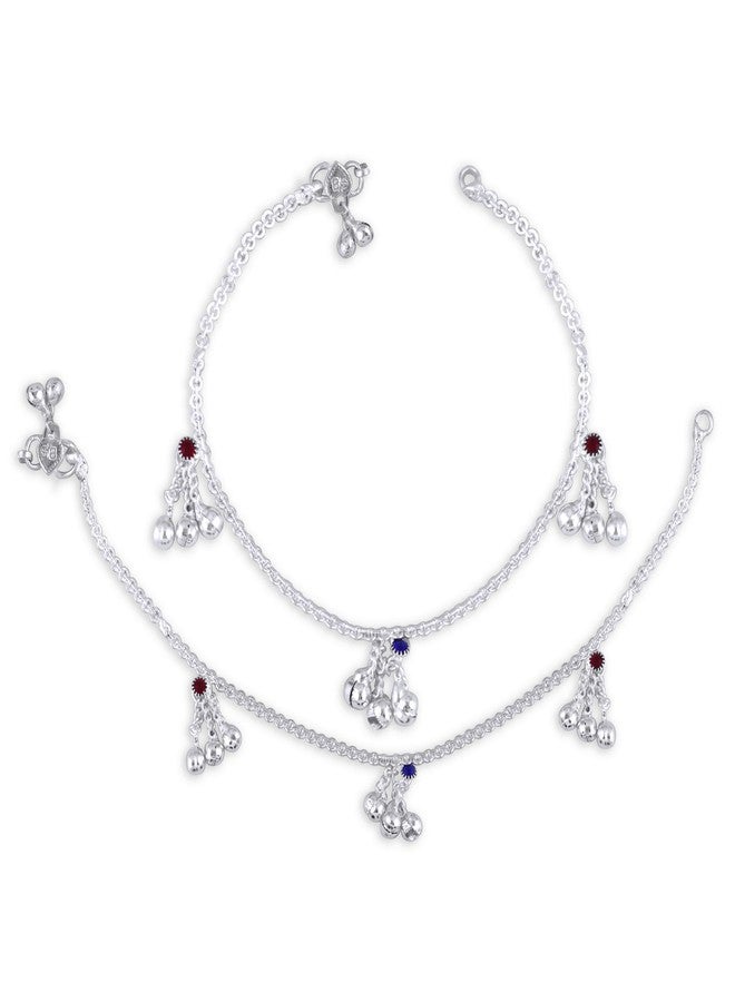 IGA COLLECTION Trendy Valentine Jewellery for All Occassions Traditional White Metal Payal Pair for Women/Girls - Image 3