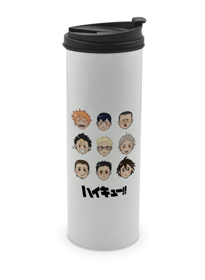 LIT Haikyuu White Tumbler for Hot Drinks Haikyuu!! White Tumbler Team Anime style Travel Coffee Tumbler Team characters Haikyuu Anime Character Fan-Anime Fan Gift - Image 1