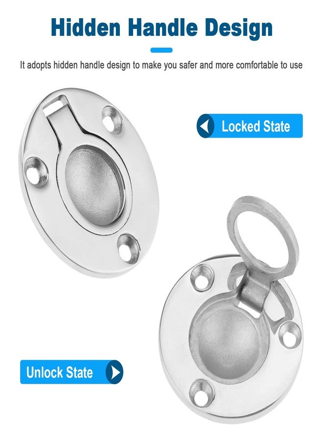 Mtsooning 4PCS Boat Ring Hatch,1.97" Round Flush Pull Latch, Stainless Steel Deck Recessed Pull Handle, Marine Mount Lifting Ring Locker Hardware for Boat Locker Window Drawer Cupboard - Image 5