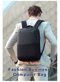 ARCTIC HUNTER B00681 15.6-inch Laptop Business Casual Multifunction Backpack Waterproof Unisex USB/Headphone Port Computer Bag Black  - Image 2