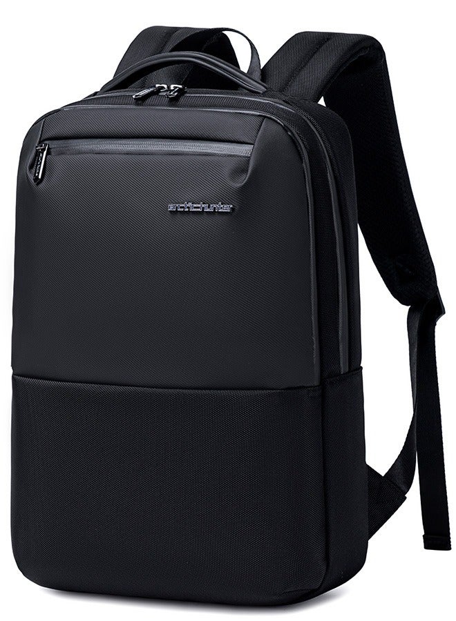 ARCTIC HUNTER B00681 15.6-inch Laptop Business Casual Multifunction Backpack Waterproof Unisex USB/Headphone Port Computer Bag Black  - Image 1