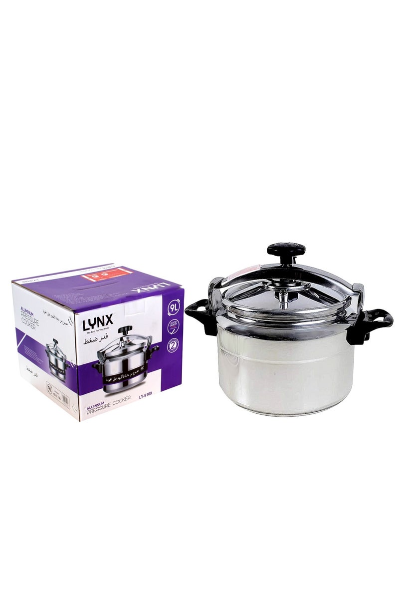 lynx Premium Aluminum Pressure Cooker for Gas and Electric Stove – Fast Cooking Pot with Locking Lid, Safe Pressure Cooker Design, Heat-Resistant Handles, Easy to Clean Kitchen Essential, Ideal for Rice, Meat, Soup, Legumes LY-9109 - Image 5