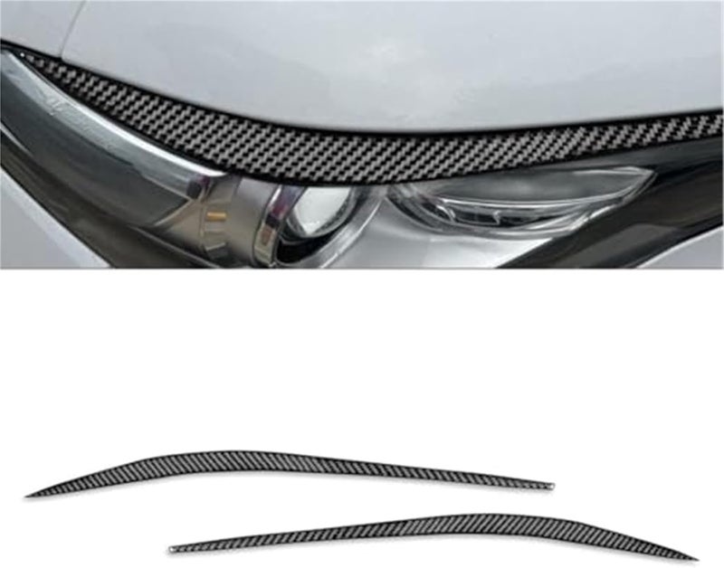 QASULER Carbon Fiber Headlight Eyelid Trim for Alfa Romeo Giulia - Image 2