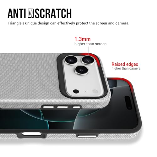 NOXO Ultra-Hybrid Triangle Back Case Cover for iPhone 17 Pro, | Shockproof Design | Camera Protection | Soft TPU & Rugged PC | Bumper Case Cover for iPhone 17 Pro, (Frost White) - Image 5