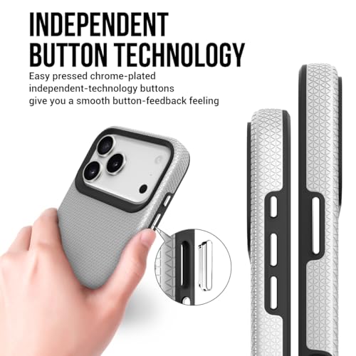 NOXO Ultra-Hybrid Triangle Back Case Cover for iPhone 17 Pro, | Shockproof Design | Camera Protection | Soft TPU & Rugged PC | Bumper Case Cover for iPhone 17 Pro, (Frost White) - Image 4