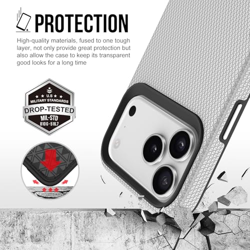 NOXO Ultra-Hybrid Triangle Back Case Cover for iPhone 17 Pro, | Shockproof Design | Camera Protection | Soft TPU & Rugged PC | Bumper Case Cover for iPhone 17 Pro, (Frost White) - Image 3