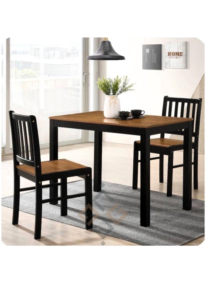 Generic Set of 3 Pieces, Wooden Dining Table With 2 Chairs Set  - Image 2