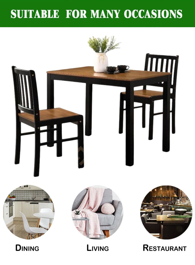 Generic Set of 3 Pieces, Wooden Dining Table With 2 Chairs Set  - Image 3
