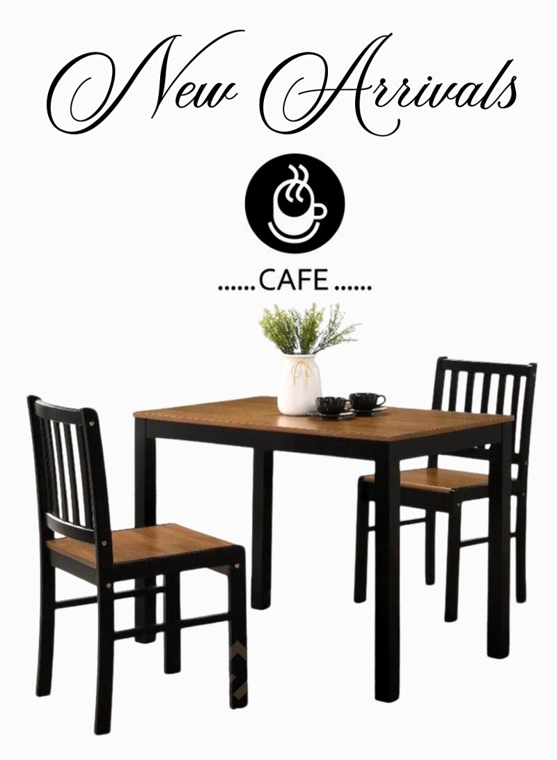 Generic Set of 3 Pieces, Wooden Dining Table With 2 Chairs Set  - Image 4