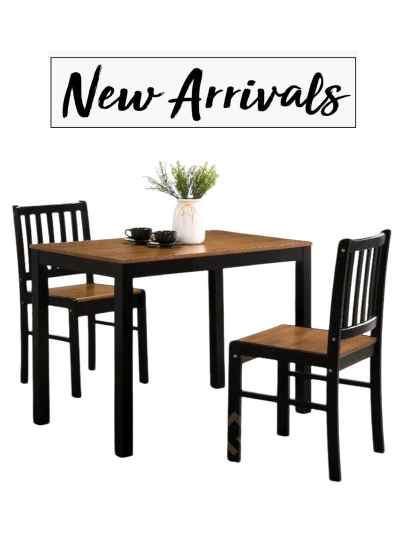 Generic Set of 3 Pieces, Wooden Dining Table With 2 Chairs Set  - Image 5