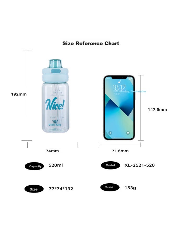 Cille Large Capacity Plastic Cup, Men's Tritan Sports Water Bottle, Women's Student Straw Cup, Portable Flip Lid Direct Drinking Cup - Image 1