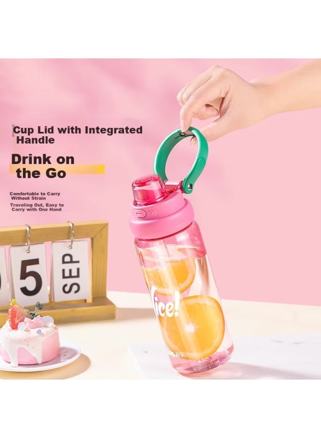 Cille Large Capacity Plastic Cup, Men's Tritan Sports Water Bottle, Women's Student Straw Cup, Portable Flip Lid Direct Drinking Cup - Image 2