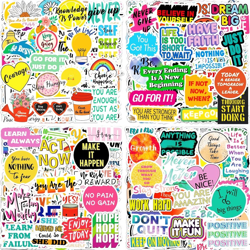 KASANYER 300Pcs Inspirational Scrapbook Motivational Stickers for Water Bottles Laptop Journaling Vision Board Supplies, Waterproof Positive Quote Vinyl Stickers for Teens Kids Adults Teachers Students - Image 1