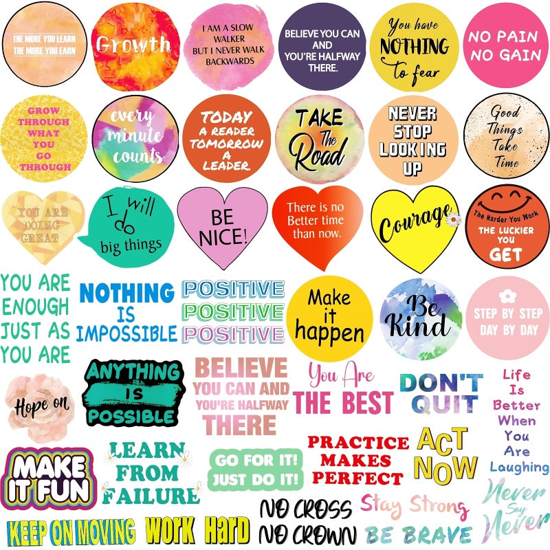 KASANYER 300Pcs Inspirational Scrapbook Motivational Stickers for Water Bottles Laptop Journaling Vision Board Supplies, Waterproof Positive Quote Vinyl Stickers for Teens Kids Adults Teachers Students - Image 2