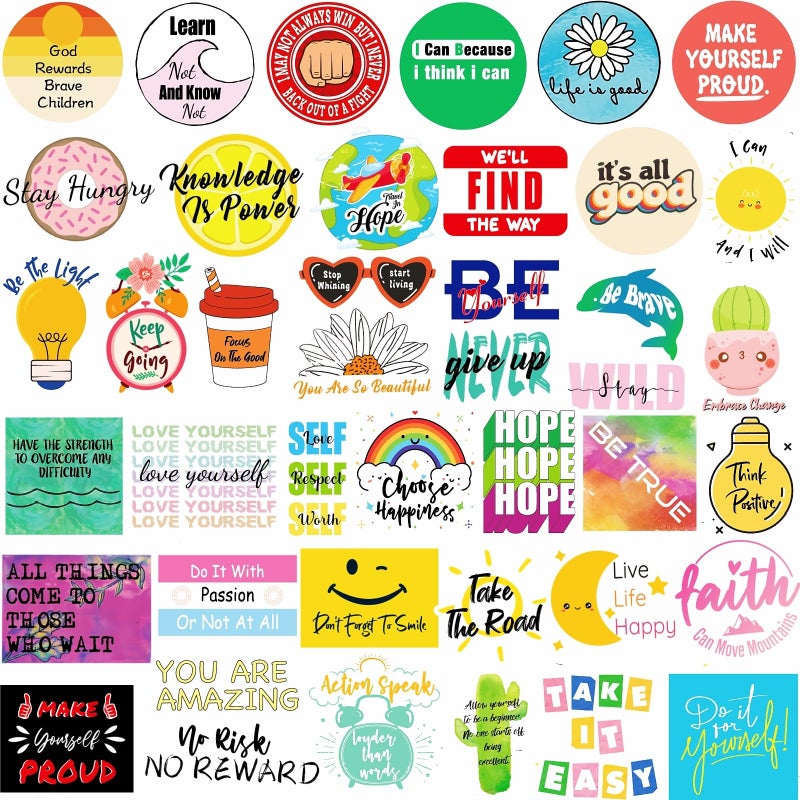 KASANYER 300Pcs Inspirational Scrapbook Motivational Stickers for Water Bottles Laptop Journaling Vision Board Supplies, Waterproof Positive Quote Vinyl Stickers for Teens Kids Adults Teachers Students - Image 3