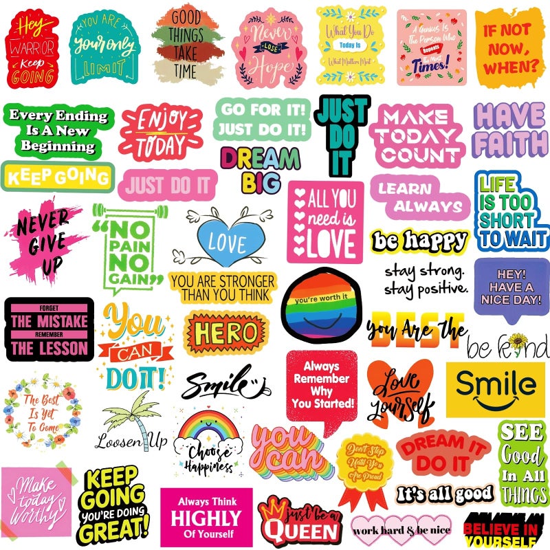 KASANYER 300Pcs Inspirational Scrapbook Motivational Stickers for Water Bottles Laptop Journaling Vision Board Supplies, Waterproof Positive Quote Vinyl Stickers for Teens Kids Adults Teachers Students - Image 4