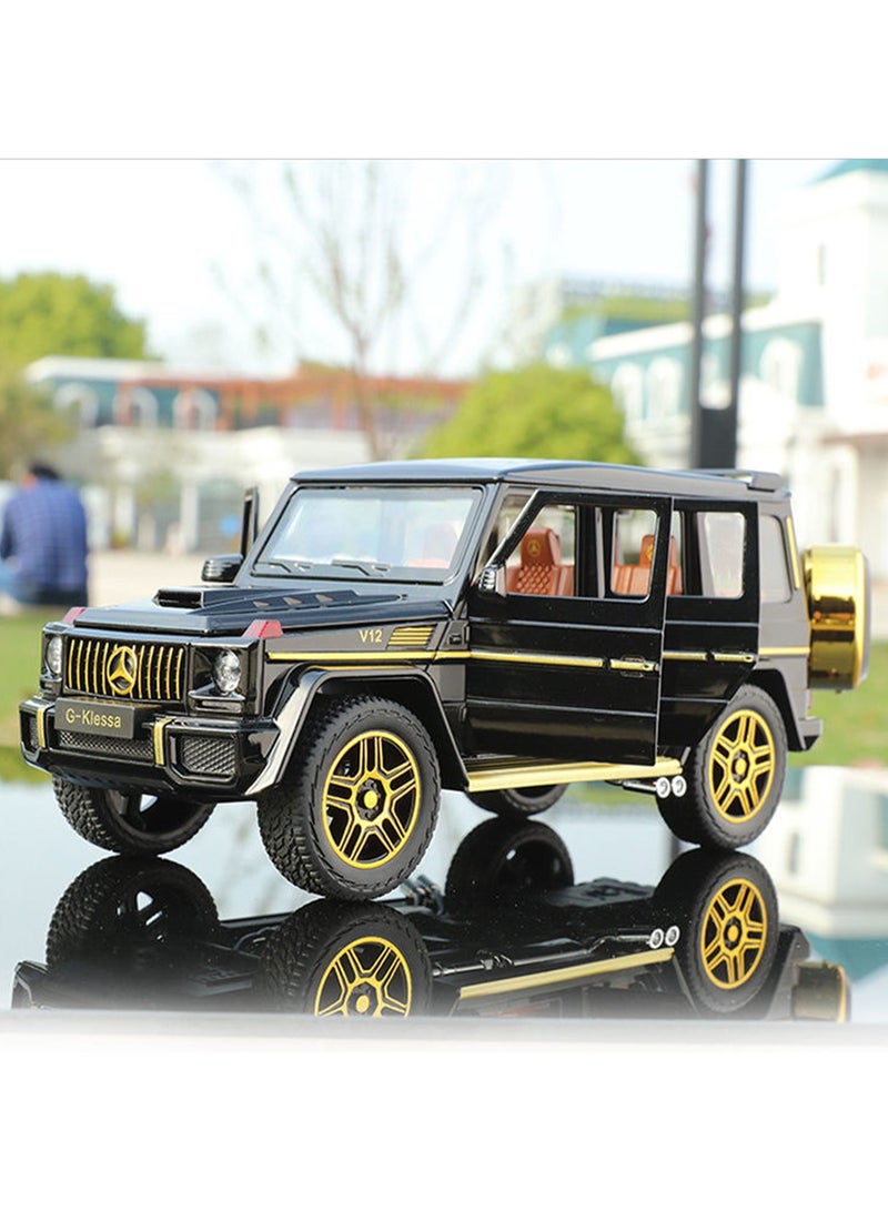 Mercedes Benz G63 AMG 1:32 Scale Model Car, Diecast Model Cars Zinc Alloy Pull Back Toy car with Sound and Light for Kids Boy Girl Gift Black Gold