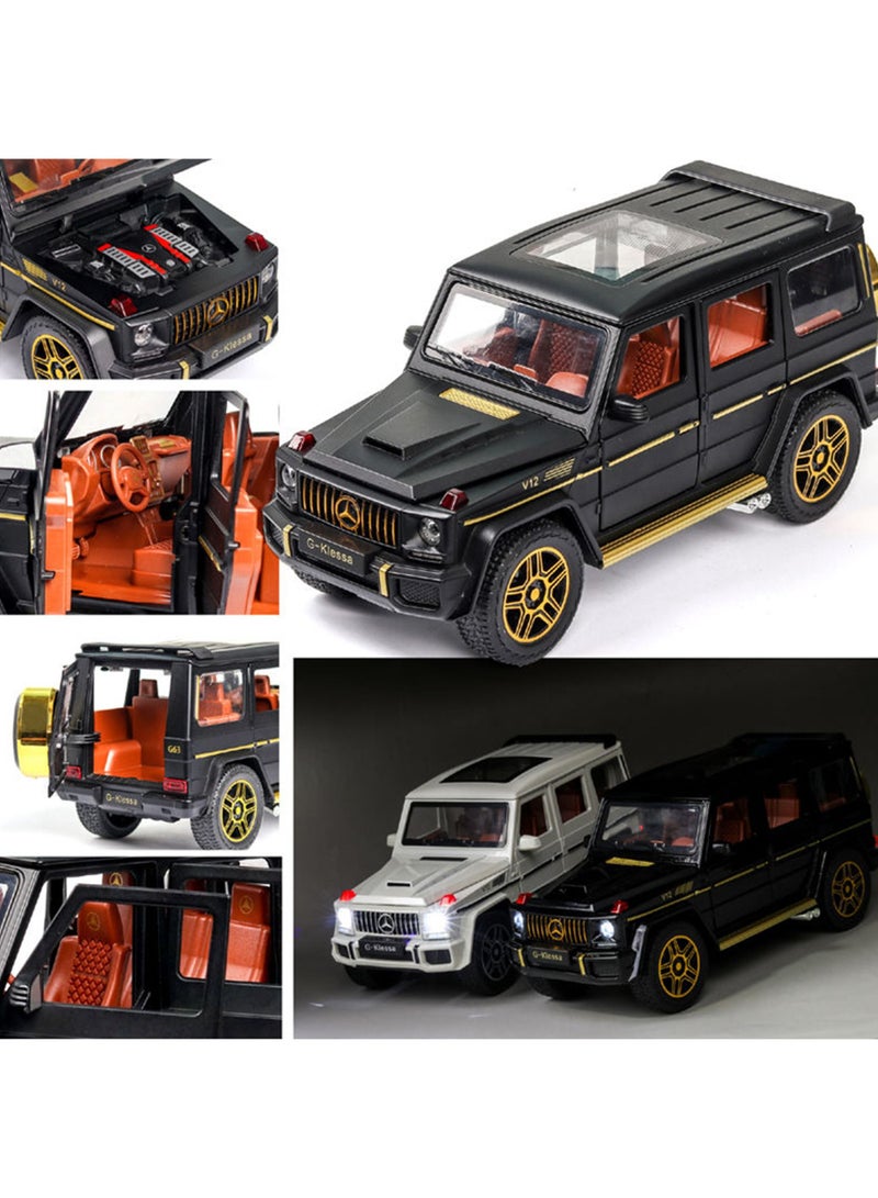 Mercedes Benz G63 AMG 1:32 Scale Model Car, Diecast Model Cars Zinc Alloy Pull Back Toy car with Sound and Light for Kids Boy Girl Gift Black Gold