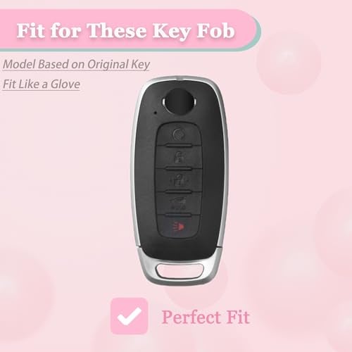 JAMCARI Key Fob Cover for Nissan - 5 Buttons Soft TPU Key Fob Case for 2023 2024 Pathfinder Rogue Versa kicks 2025 Sentra Patrol Armada Full Protection Smart Remote Key Shells (Blue) - Image 2