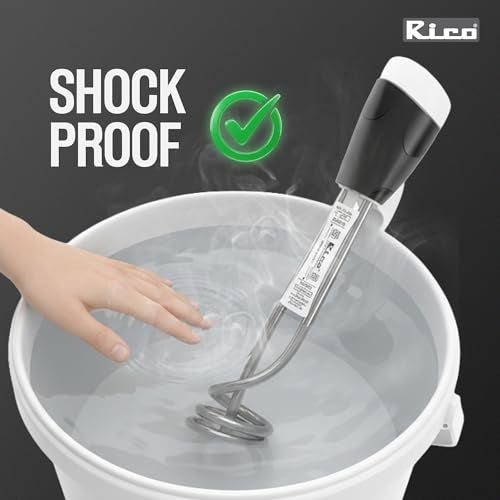 Rico IRPRO 1000 Watts Shockproof Japanese Technology Electric Water Heater Immersion Rod With Waterproof Protection|Instant Heating With Bucket Holder | ISI Certified 2 Y Replacement Warranty, Metal - Image 3