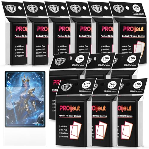 Proijeut 1200 Pack Card Sleeves Clear Perfect Fit Inner Sleeves Ideal for Doublesleeving Trading Card Sleeve Compatible with MTG PKM TCG and Gaming Cards 60 Microns - Image 1