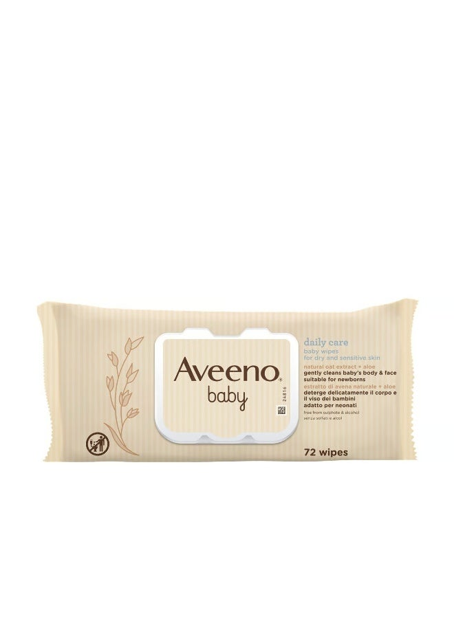 Aveeno Baby Daily Care Wipes Oat & Aloe Extracts x72 - Image 1