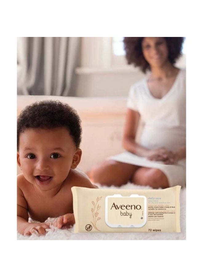Aveeno Baby Daily Care Wipes Oat & Aloe Extracts x72 - Image 3