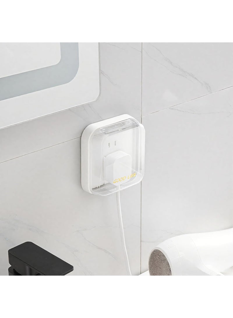 Barakah Weatherproof Outlet Cover, Adhesive Electrical Receptacle Protector, Dustproof Splash Resistant Plug Cover for Bathroom Kitchen Balcony Indoor Outdoor Safety, White - Image 5