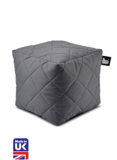 Extreme Lounging Extreme Lounging® - Original Quilted B-Box Pouf - Made in UK - Premium Quality Double Stitched Ottoman - UV Protected & Waterproof Stool, Ideal for Indoor & Outdoor Use - 40x40x40cm - Grey  - Image 1