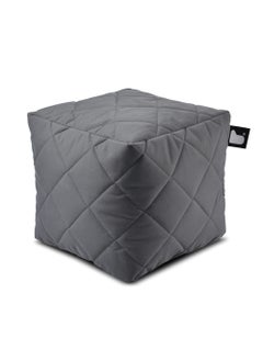 Extreme Lounging Extreme Lounging® - Original Quilted B-Box Pouf - Made in UK - Premium Quality Double Stitched Ottoman - UV Protected & Waterproof Stool, Ideal for Indoor & Outdoor Use - 40x40x40cm - Grey  - Image 2