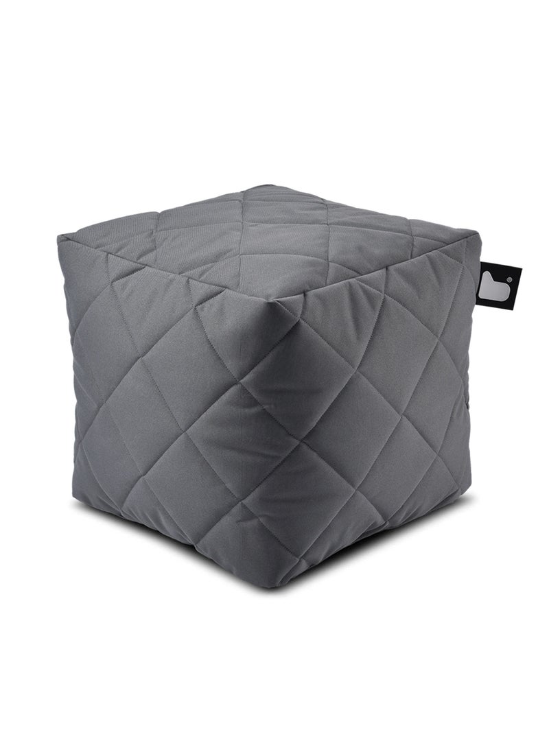Extreme Lounging Extreme Lounging® - Original Quilted B-Box Pouf - Made in UK - Premium Quality Double Stitched Ottoman - UV Protected & Waterproof Stool, Ideal for Indoor & Outdoor Use - 40x40x40cm - Grey - Image 2