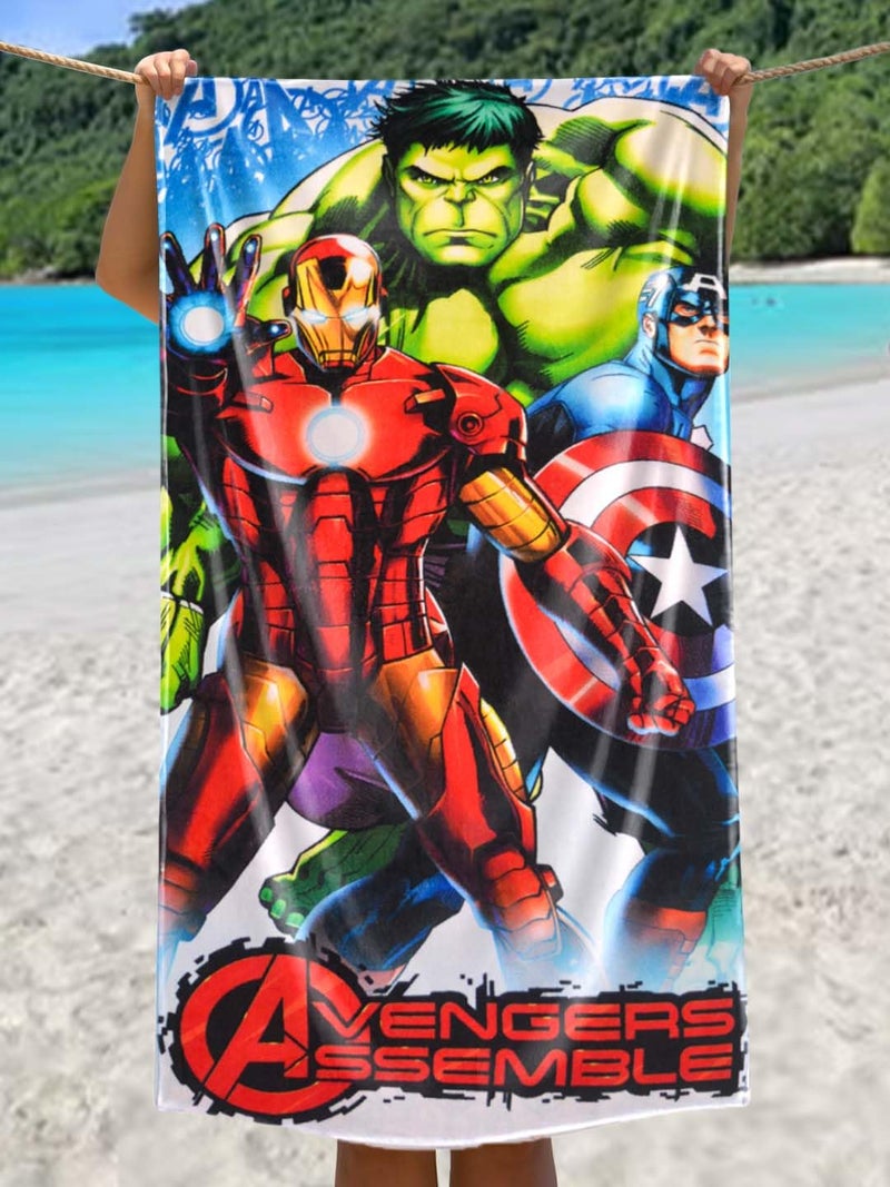 Athom Living Avengers Assembled Kids Cotton Bath Towel ? Superhero Themed Soft & Absorbent Towel for Boys & Girls, 60x120cm, 350GSM - Image 2