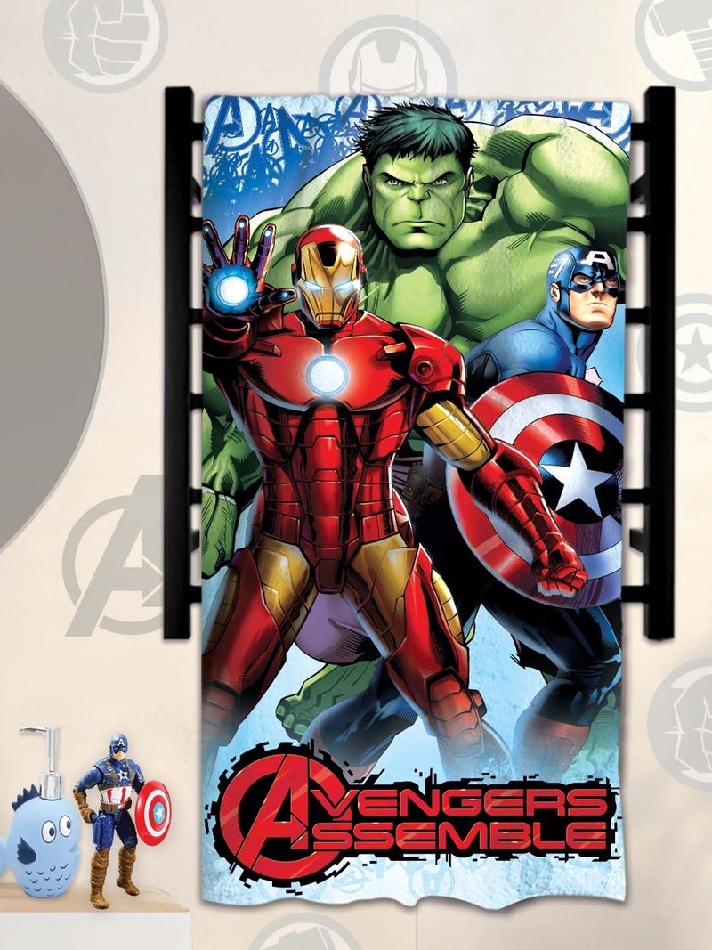Athom Living Avengers Assembled Kids Cotton Bath Towel ? Superhero Themed Soft & Absorbent Towel for Boys & Girls, 60x120cm, 350GSM - Image 3