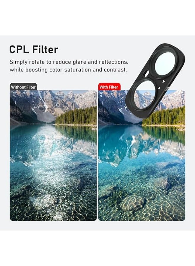 CYNOVA Luna Ultra Filters Kit for Insta360 Luna Ultra Accessories, 7-Piece | Include Adjustable CPL, UV, Black Mist 1/4, ND8, ND16, ND32 & Light Pollution Filters, Magnetic Quick-Release Lens Filter Set - Image 2