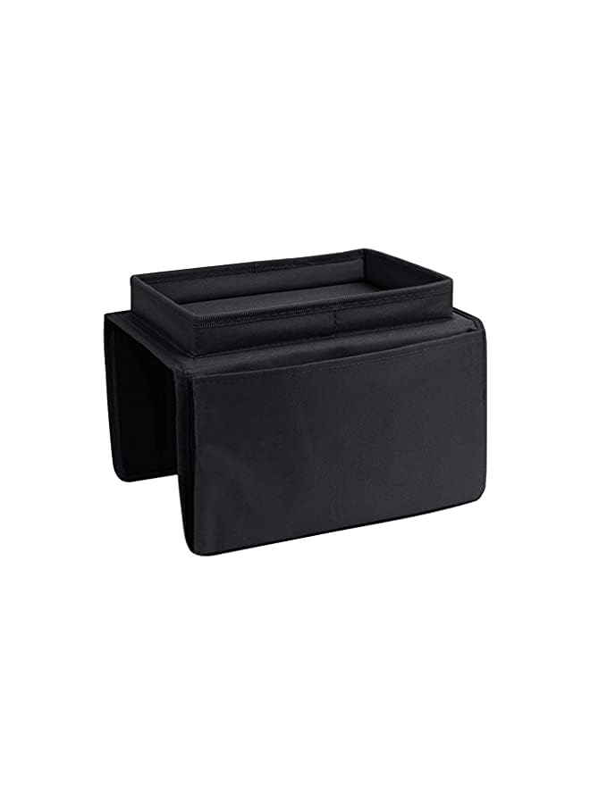 The Bros منظم ذراع الأريكة مع حامل أكواب وحامل لوحي وكتب ومجلات وحامل مشروبات وصينية لحامل ذراع الكرسي وجهاز التحكم عن بعد للتلفاز لكرسي الاستلقاء والأريكة وكرسي بذراعين وحقيبة تخزين بجانب السرير للهواتف المحمولة - Image 4