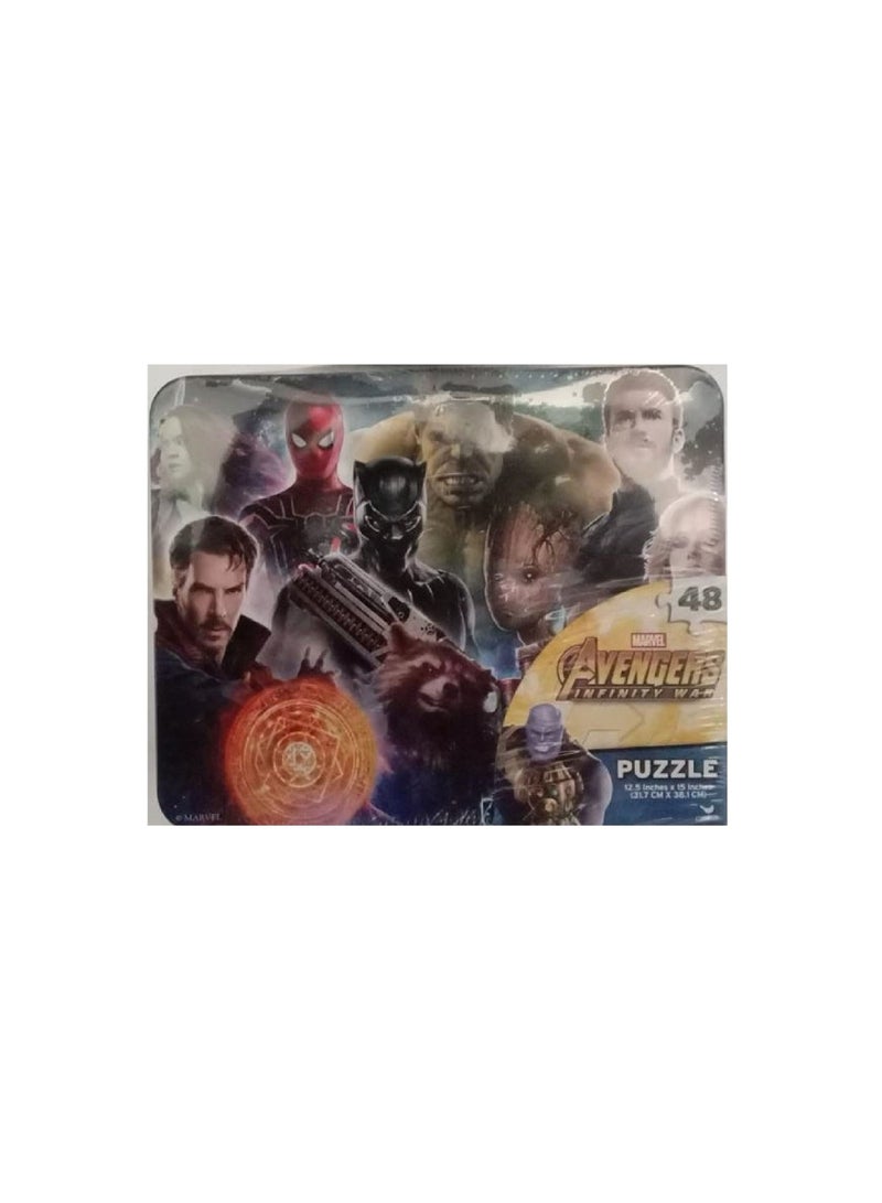MARVEL Avengers Infinity War Large Lunch Tin Box with 48pc puzzle inside