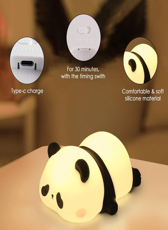 Gesto Rechargeable Silicone Sleeping Panda Night Light – 16 Color Changing LED Lamp with Remote| Dimmable & Timer Function | 4 Lighting Modes Cute Nightlight for Kids Room, Birthday Gift,Boys & Girls - Image 4