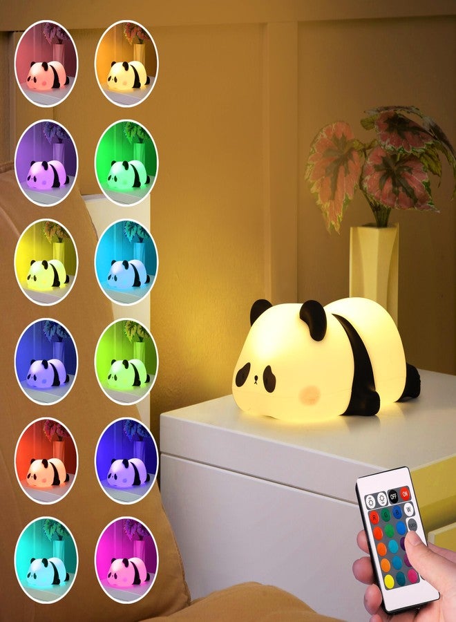 Gesto Rechargeable Silicone Sleeping Panda Night Light – 16 Color Changing LED Lamp with Remote| Dimmable & Timer Function | 4 Lighting Modes Cute Nightlight for Kids Room, Birthday Gift,Boys & Girls - Image 1