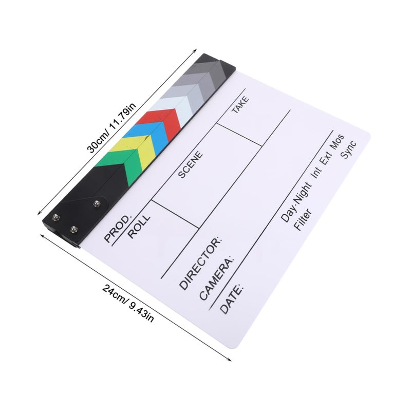 White Acrylic Movie Clapboard Lightweight Portable Film Scene Setup Photography Studio Prop Home Decor for Filmmakers Art Enthusiasts - Image 3