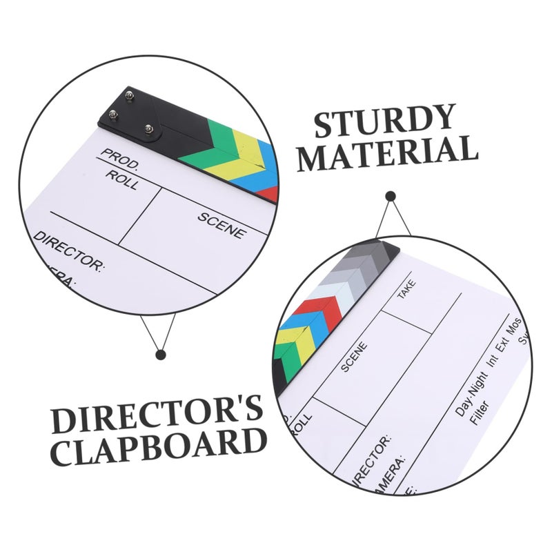 White Acrylic Movie Clapboard Lightweight Portable Film Scene Setup Photography Studio Prop Home Decor for Filmmakers Art Enthusiasts - Image 4