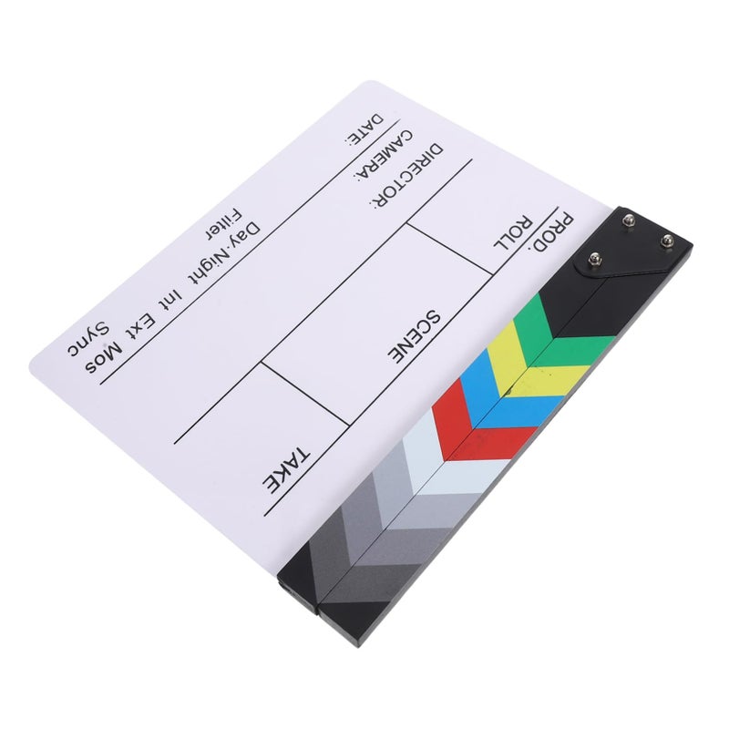 White Acrylic Movie Clapboard Lightweight Portable Film Scene Setup Photography Studio Prop Home Decor for Filmmakers Art Enthusiasts - Image 2