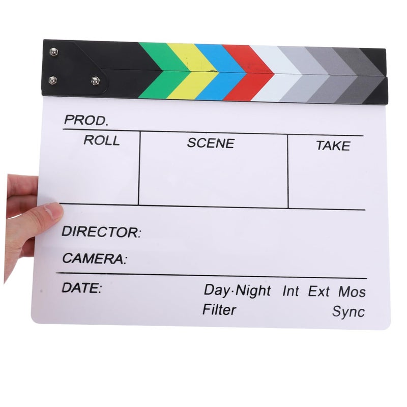 White Acrylic Movie Clapboard Lightweight Portable Film Scene Setup Photography Studio Prop Home Decor for Filmmakers Art Enthusiasts - Image 5