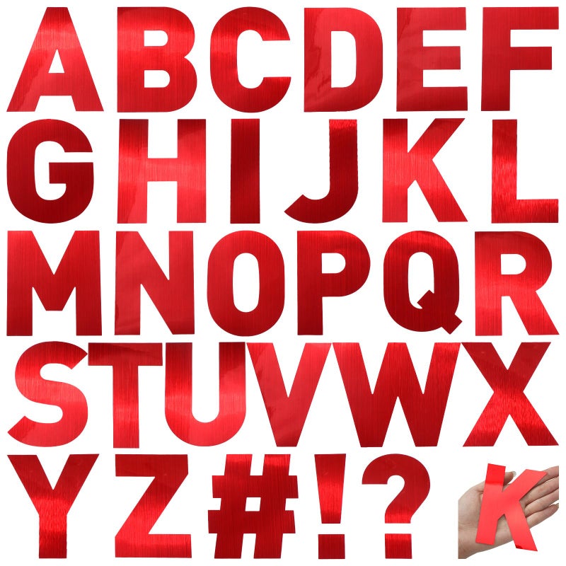 Panelee 145 Pieces 20 Sheets Large Letter Stickers 4 Inch Big Font Alphabet Letter Stickers Self Adhesive for Classroom Window Door Home Decor Mailbox SignRed