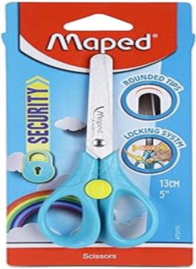 Maped Maped Children's Security Scissors, Blue/green/pink, 13cm, 473110 