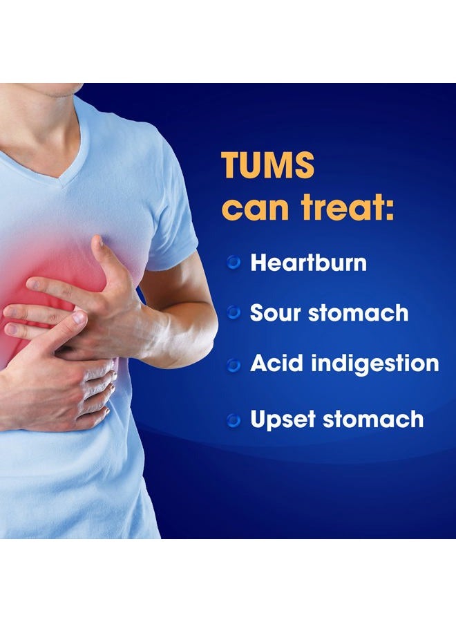 TUMS Extra Strength Chewable Sugar Free Antacid Tablets for Heartburn Relief, Melon Berry - 80 Count  - Image 5
