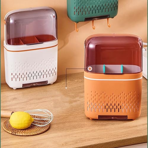 Swabs® Wall Mounted Multifunctional Spoon Fork Chopstick Storage Holder Box Tableware Shelf Organazation Rack Cutlery Drain Rack Organizer Case for Kitchen,Storage Holder - Image 4