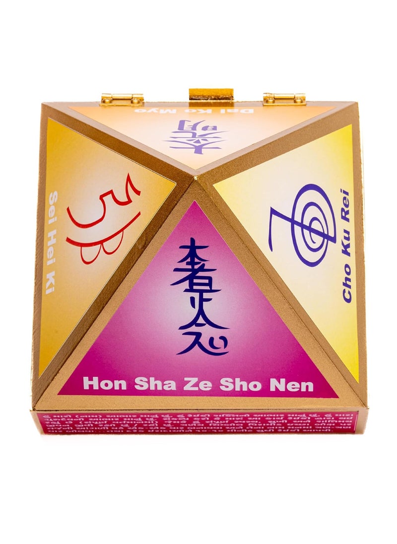 Plus Value Plus Value Feng Shui Reiki Symbol Wooden Wish Box Cash Box Pyramid for Positive Energy 6 Inch  - Image 1