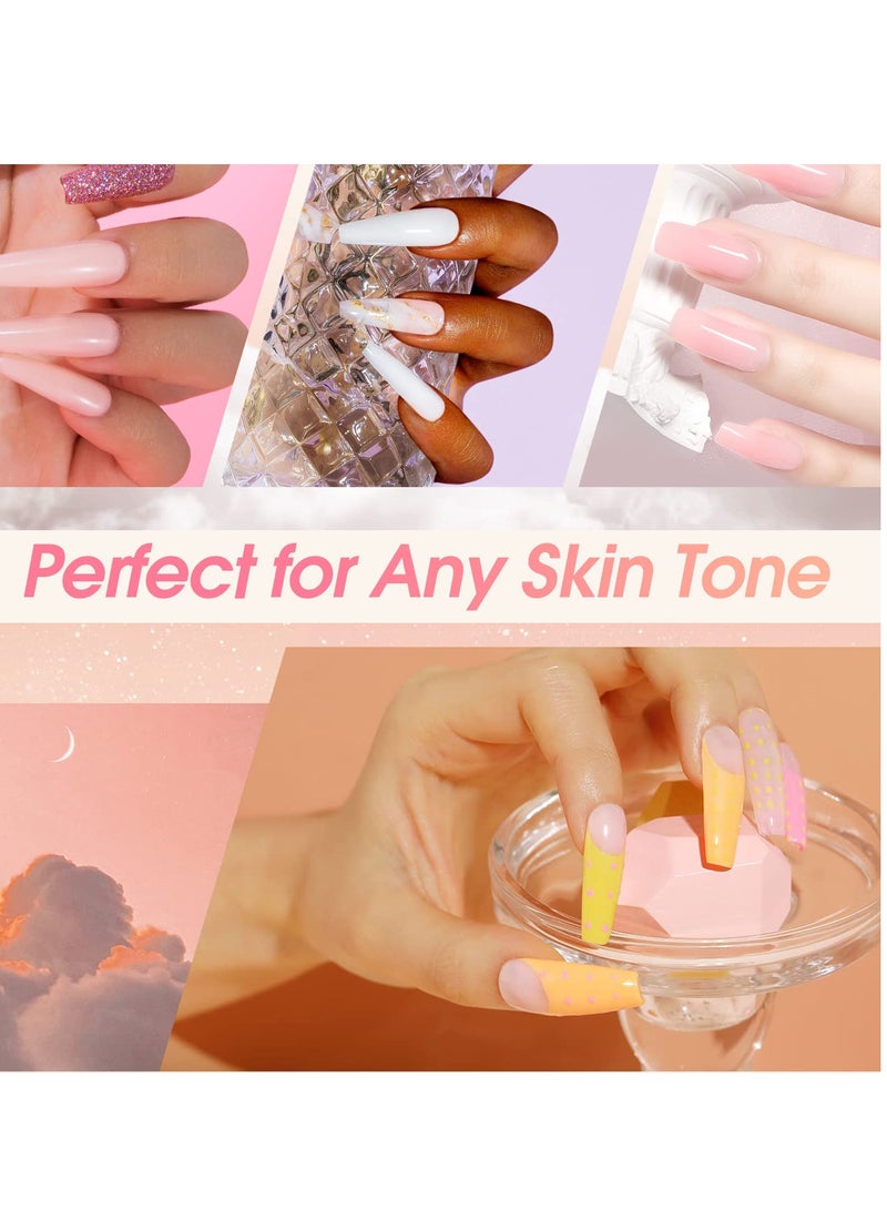 Opal Extension Gel, 2 PCS 60ml Opal Poly Nail Gel kit, Soft Pink Nail Builder for Thin Nails and Growth Gel Overlay Nail Art for Women Home DIY Manicure Need UV Lamp - Image 3