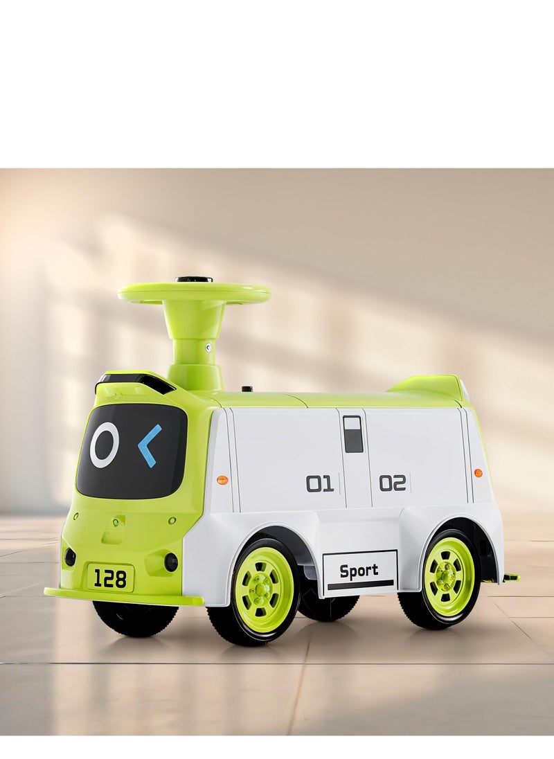 BAYBEE Waldo Baby Ride on Car for Kids, Ride on Baby Car with Lights, Music & Storage Space | Kids Push Car for Baby | Push Ride on Car for Kids Toddlers 1 to 3 Years Boys Girls Green  - Image 1